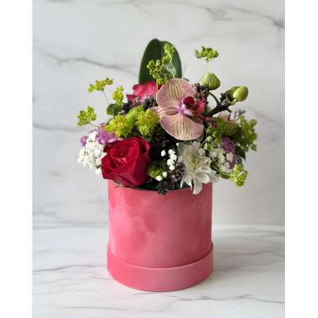Roze Box sa orhidejom